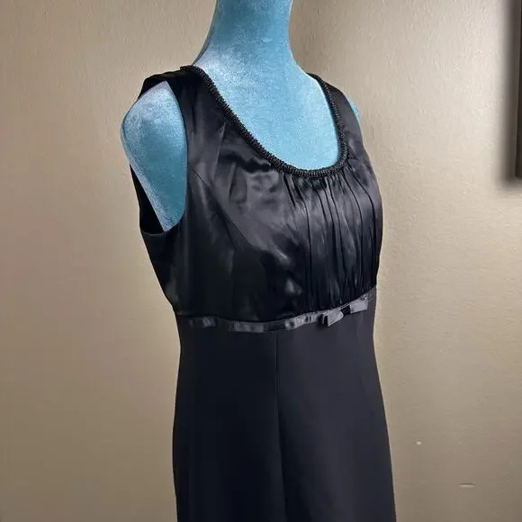 Tahari Arthur Levine Women 10 dress formal sheath black silk poly holiday party - Picture 6 of 16